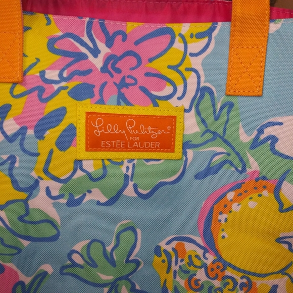 Lilly Pulitzer For Estee Lauder Bright Frutiy Floral Tote Bag - Picture 3 of 9